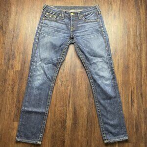 True Religion Jeans Women's Size 29 Blue Cameron Button Fly Flap Pocket USA